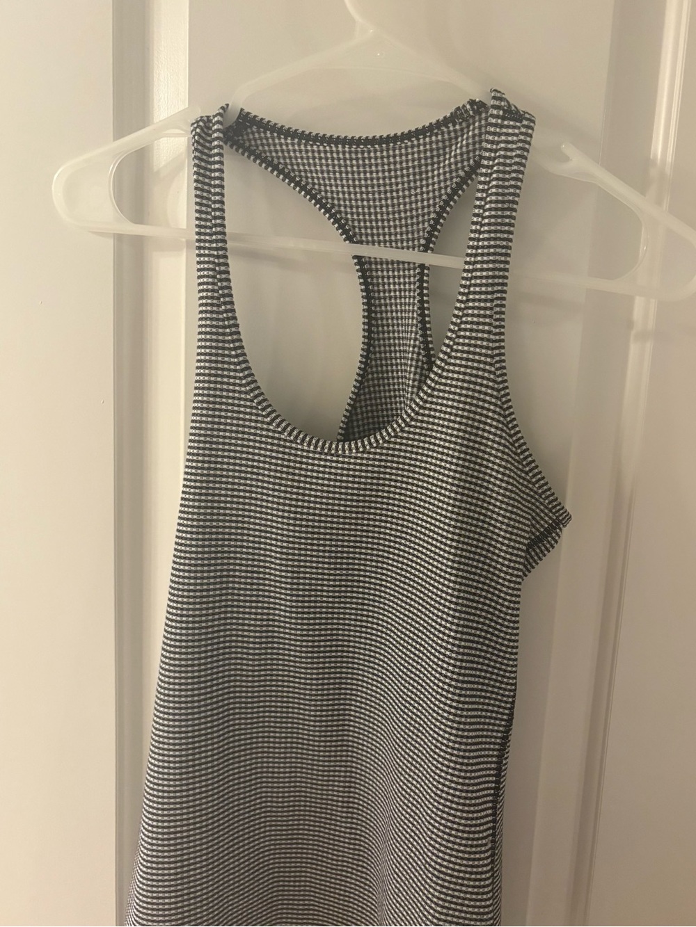 lululemon athletica Black and White Striped Racerback Tank